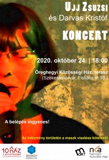 Ujj Zsuzsi és Darvas Kristóf koncertezik szombaton az Öreghegyi Közösségi Házban